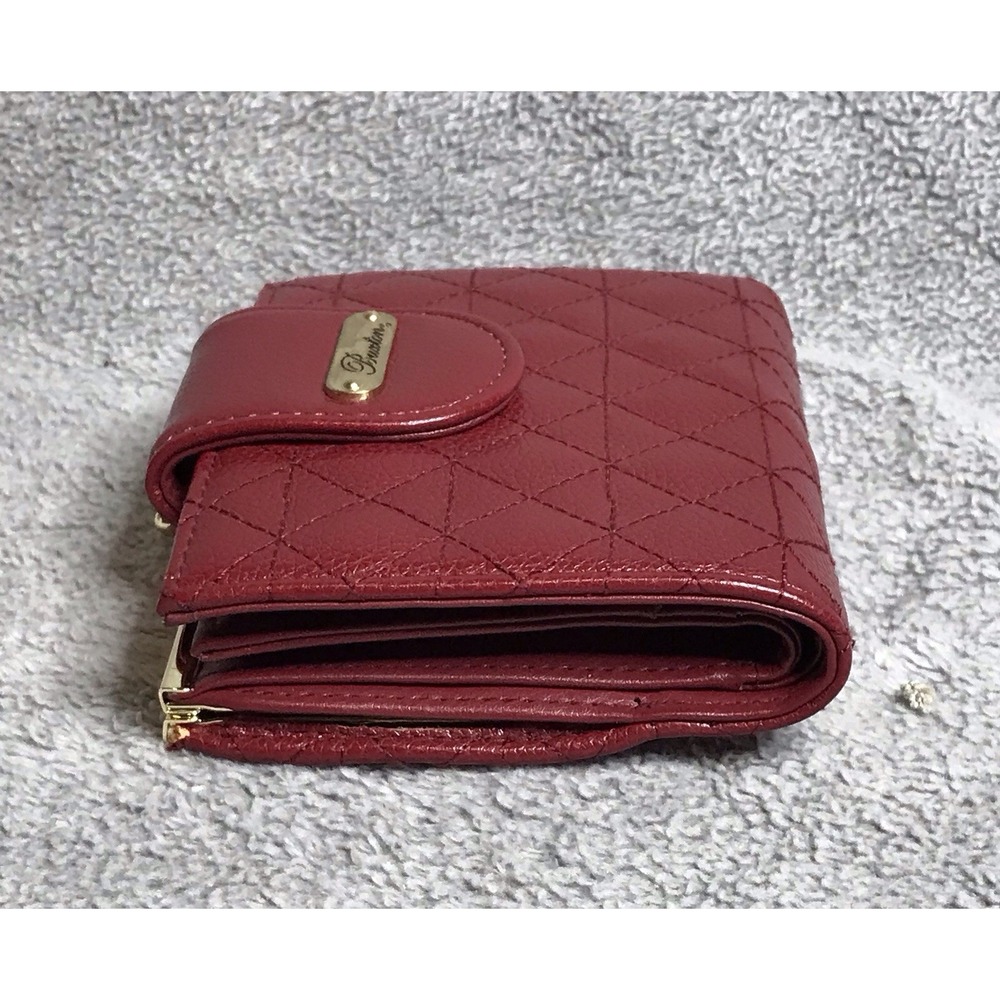 Buxton Red Faux Leather Wallet With Coin Purse - Picture 3 of 13